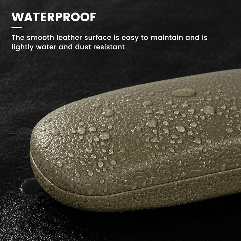 molshine Hard Shell PU Leather Glasses Case,Travel Portable Eyeglass Case for Men Women Girl Travel Study Work - Image 5